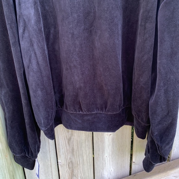 Champion Velour Satin Trim Half Zip Sweatshirt Black, Women's size L - Picture 9 of 15